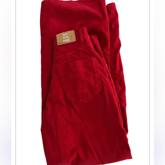 End of Winter Clearance! We The Free Corduroy High Rise Wide Leg Pant Red 24 - Picture 10 of 14